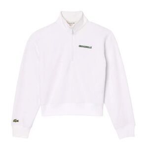 Lacoste Womens/Ladies Quarter Zip Relaxed Fit Sweatshirt / White